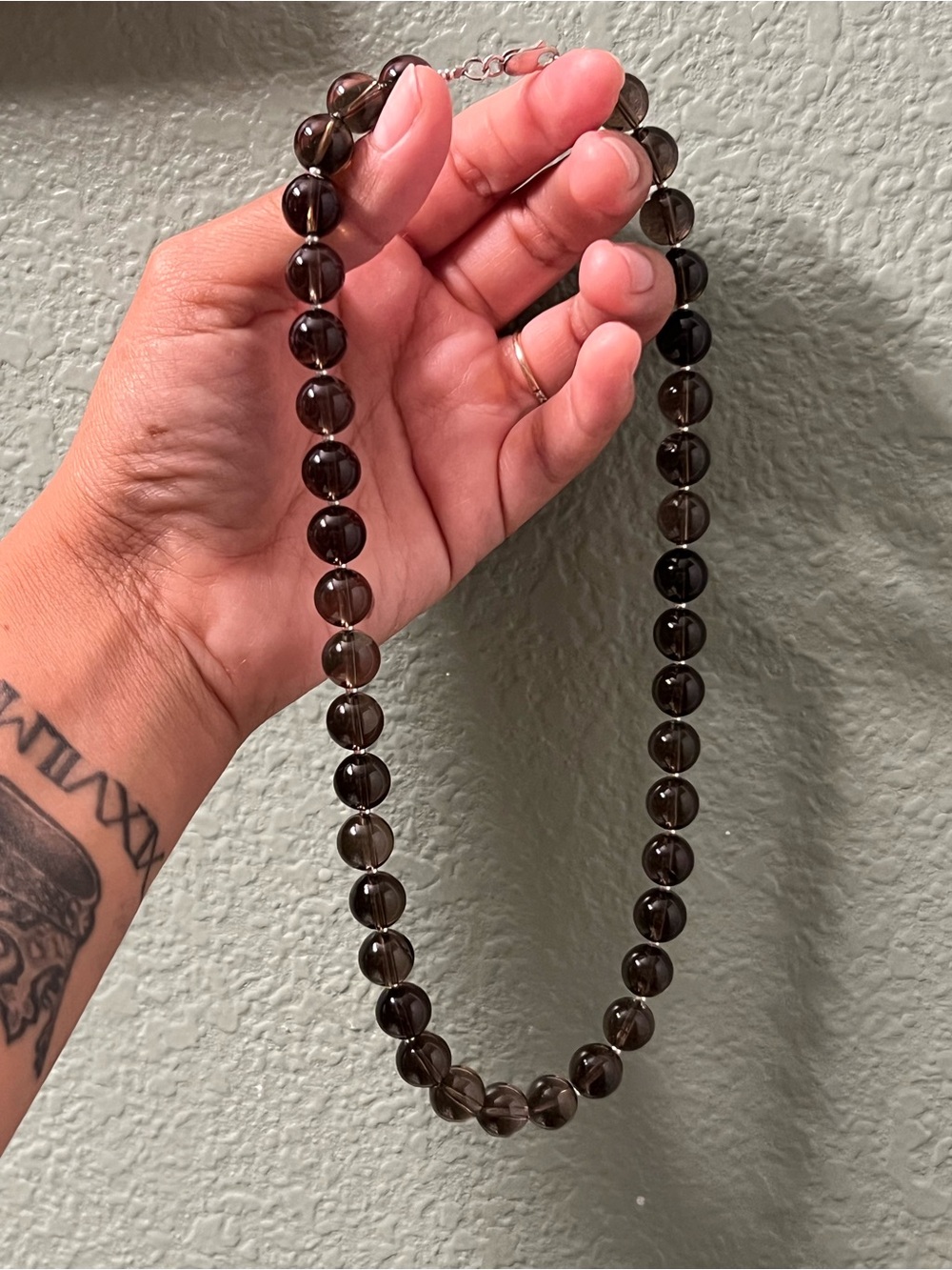 Smoky Quartz Sterling silver necklace